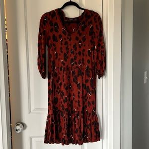 Animal print midi dress